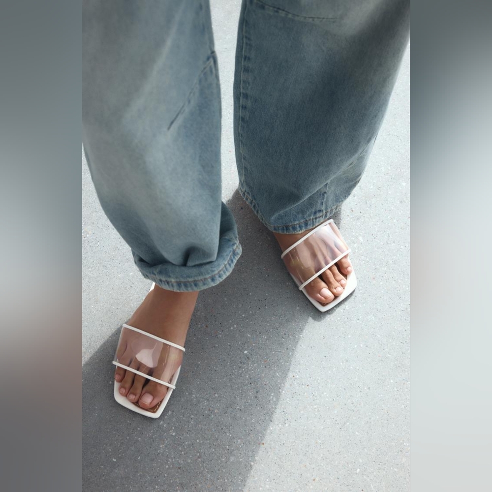 Zara Vinyl Slide Sandals